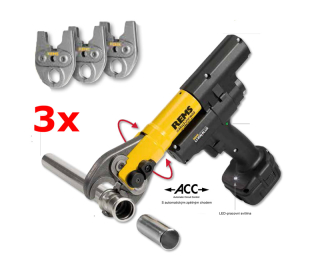 Lisovací kleště REMS Mini-Press ACC + 3 čelisti M, V zdarma Aku 14,4V 578X04, 578012 SN SET